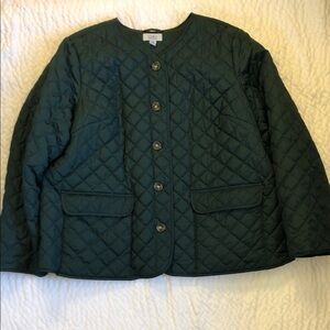 Croft & Barrow Dark Green Quilted Puffer Fall Jacket